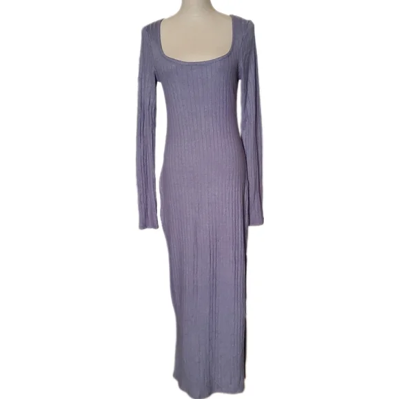 Wild Fable Rib Knit Midi Grey Dress NWT Various Sz - Picture 3 of 9